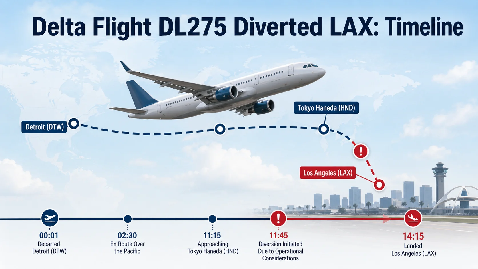 Delta Flight DL275 Diverted LAX 